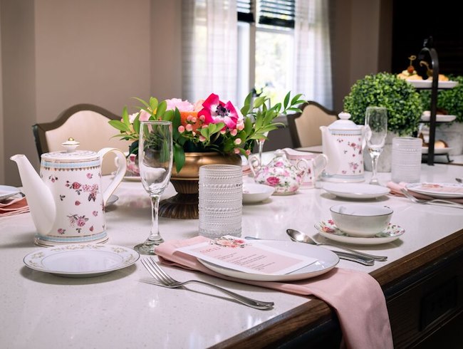 A table set for a tea party